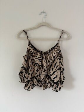 Vintage Havana Animal Print Ruffle Cami Top | Indie Sleaze Y2K